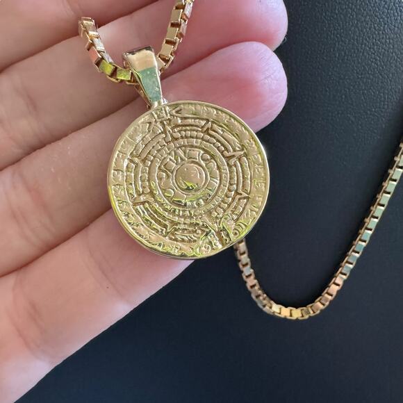 Love Tatum Vintage Coin Kali Necklace 24K Electroplated Gold One of a Kind 23” - Picture 5 of 6